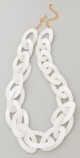 Kenneth Jay Lane Pearlized White Link Necklace