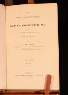  The Life and Works of Oliver Goldsmith James Prior Scarce Collection