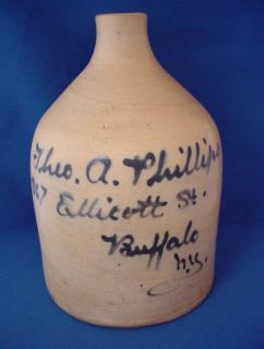  Stoneware Advertising Script Jug for Phillips by J. Fisher of Lyons