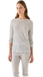 T by Alexander Wang Linen Stripe Tee with Long Sleeves