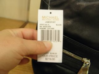 Michael Kors Jamesport Shoulder Handbag Bag Purse Black