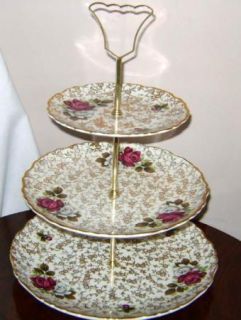 Old Foley James Kent Staffordshire 3 Tiered Cake Plate