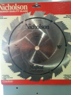 Nicholson 10inch Circular Saw Blade Made in USA