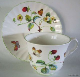 James Kent Old Foley Strawberry Butterfly Cup Saucer England