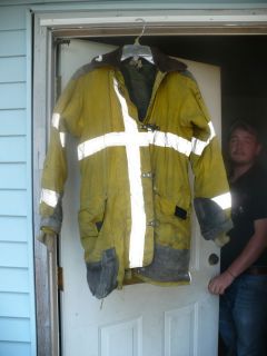 Janesville Yellow with Gray 1472 Fireman Firefighter Jacket Turnout