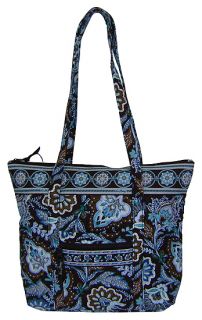 Vera Bradley Java Blue Villager Handbag Purse Tote New