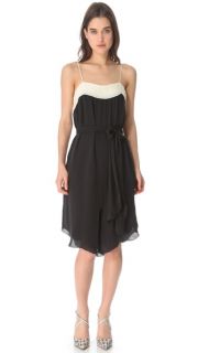 L'AGENCE Two Tone Pintuck Dress