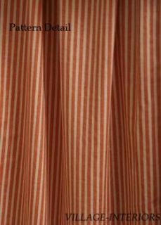 Terra Cotta Peach Ivory Stripe Queen 15 Drop Ruffle Bedskirt