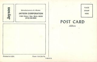 Jayson Corporation Mechanics J Brake Detroit Michigan Card No 148319