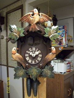 Vintage Poppo Musical Japanese Cuckoo Clock RARE Painted