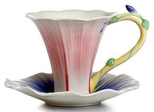 Franz Porcelain Les Jardin Morning Glory Cup Saucer