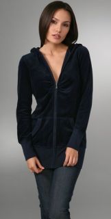 Juicy Couture Velour Long V Neck Hoodie