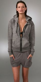 T by Alexander Wang Speckled French Terry Hooded Sweatshirt