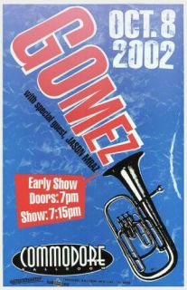 Gomez Jason Mraz Vancouver Concert Poster 2002