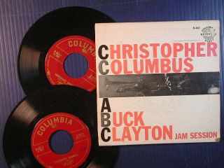 Buck Clayton 45 2 EP Set w PS Christopher Columbus Col B 483 VG