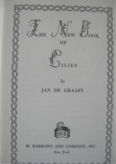Book The New Book of Lilies by Jan de Graaff Vintage