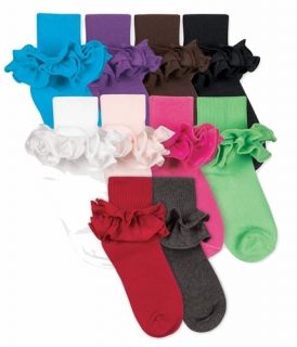 Jefferies Double Ruffle Misty Socks Multiple Colors and Sizes
