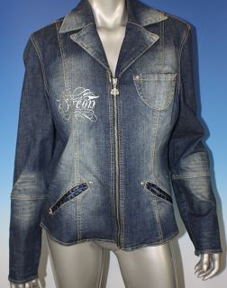 Dereon Womens Fasion Short Denim Jean Jacket Size Extra Large 14 16