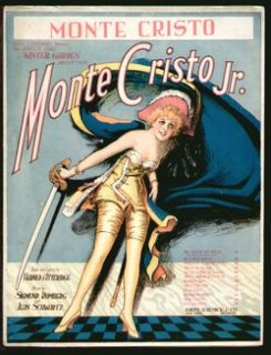 Monte Cristo Romberg 1919 Broadway Show Title Song Vintage Sheet Music