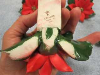 Capodimonte Poinsettia Napkin Rings Made in Italy LAtelier