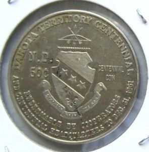 1961 N.D. DAKOTA TERRITORY CENTENNIAL .50 COIN TOKEN