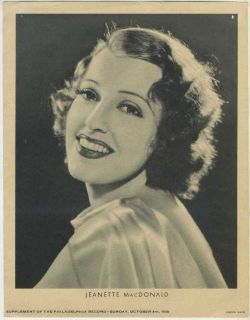 Jeanette MacDonald Vintage 1936 Dated M23 Newspaper Supplement Photo 7