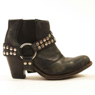 Jeffrey Campbell Harness Ankle Boots Size 7 Black Leather
