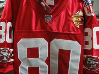   Throwback 80 Jerry Rice w 50th Patch Red sewn Jersey 50 New w Tags