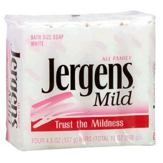 Jergens Mild Bath Soap Bars White 4 5 oz x 4 Ea