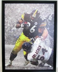 Jerome Bettis Autographed Pittsburgh Steelers 24x32 Framed Canvas JSA