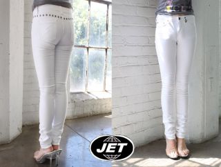New Jet Jean by John Eshaya White Skinny Studd 100 Auth