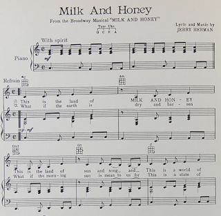 Milk and Honey Sheet Music Jerry Herman 1961
