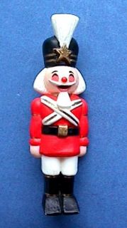 CHRISTMAS Pin SOLDIER Boy NUTCRACKER Vtg Xmas Jewelry Holiday BROOCH