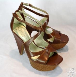 Jessica Simpson Moccao Cedar Wood Platform Heels Shoes