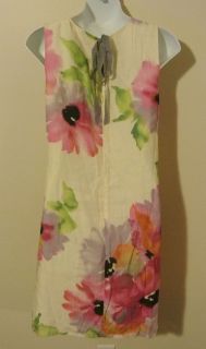 Ann Taylor Loft Watercolor Floral Sleevless Shift Dress 6