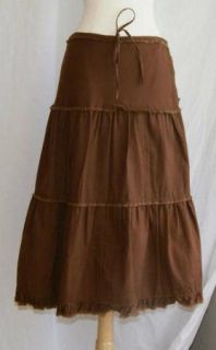 Anthropologie Sitwell Brown Long Peasant Skirt 6 Small S