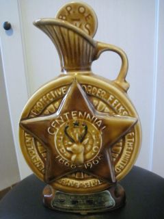 Jim Beam Ceramic Whiskey Decanter Elks Centennial 1868 1968 Bottle