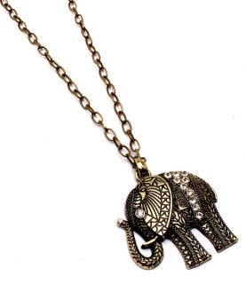  Pendant Necklace Clear Rhinestone Antiqued Figural Animal Jewelry