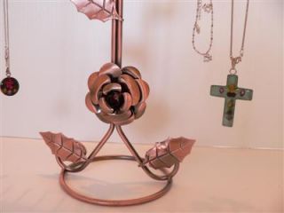 Earring Necklace Tree Jewelry Display Stand Rack Rose