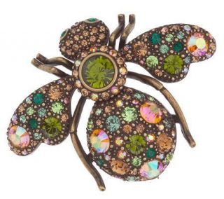 Joan Rivers Antiqued Goldtone Jeweled Garden Bee 1 3 4 Pin  $96