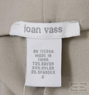 Joan Vass Sable Khaki Knit Bootcut Pants Size 2 New