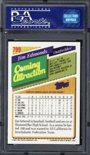 1993 Topps 799 Jim Edmonds PSA 10