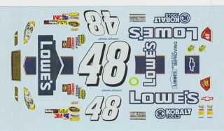 48 Jimmy Johnson All Star Race 2012 1 32nd Scale Slot Car Decals