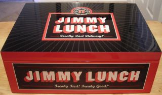 Jimmy Johns Lunch Box Wood Lacquer Jewelry Display Case Leather