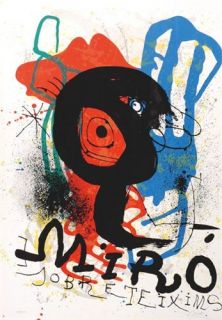 Joan Miro Signed Lithograph Sobreteixims Exhibition 66