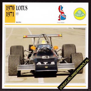 1970 1971 Lotus 69 Jochen Rindt Race Car Picture Card
