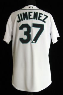 2009 Seattle Mariners Cesar Jimenez 37 Game Used White Home Jersey