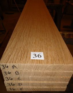 36 5 PC Bookmatched Quartersawn White Oak Lumber Sanded