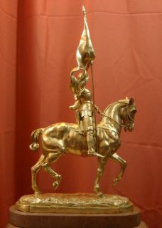 Joan of Arc Equestrian Gold Leaf Bronze Sculpture Fremiet Charles