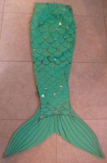 Vintage Green Handmade Womens Green Mermaid Costume Fins